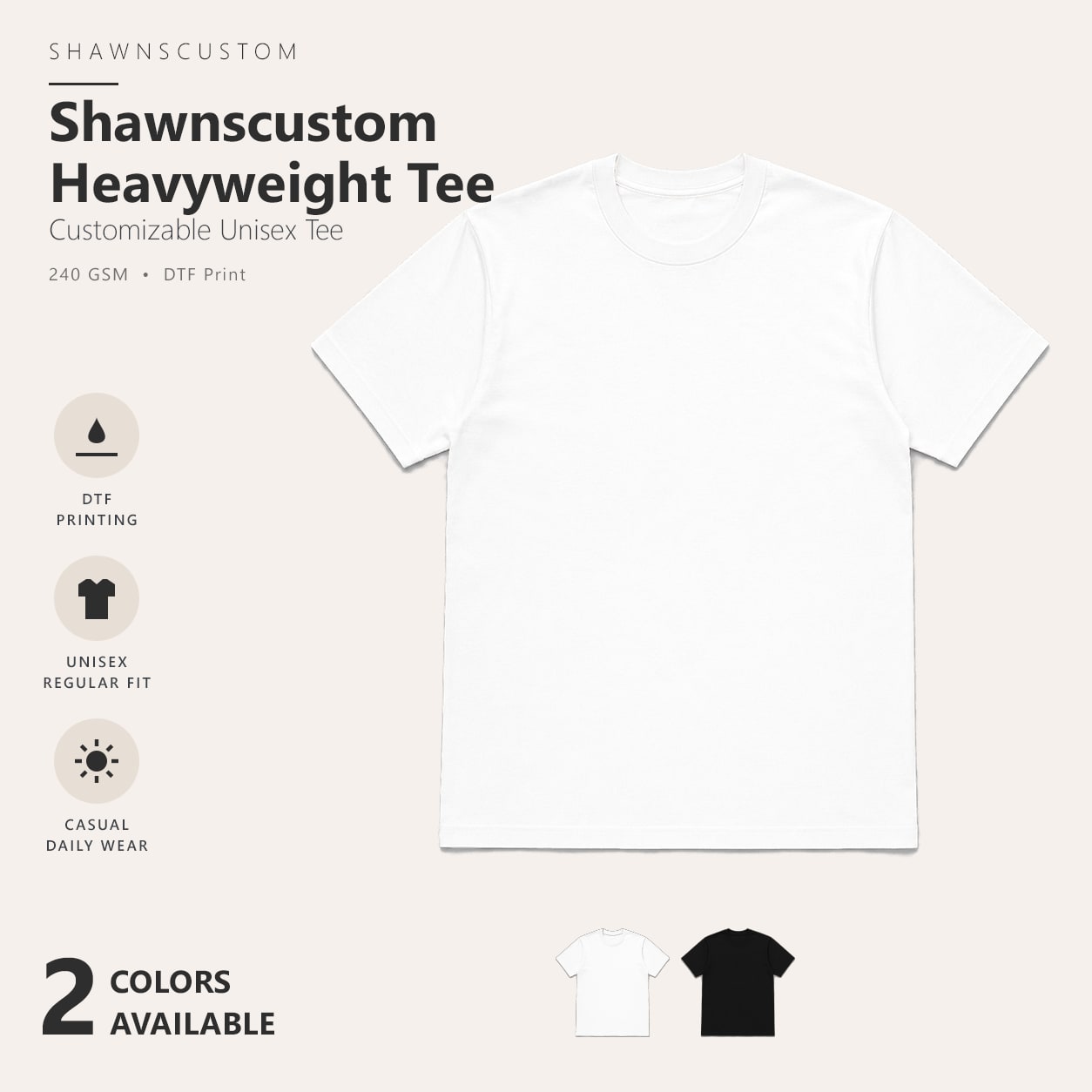 Heavyweight Cotton Tee · 240 GSM